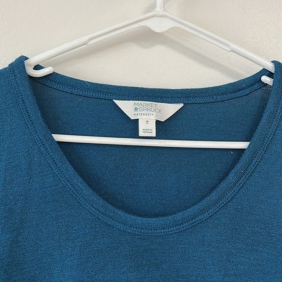 Market&Spruce Maternity Forest Green long sleeve & Blue short sleeve Top Size M - Picture 3 of 11